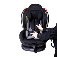 صندلی ماشین بی بی فور لایف baby4life مدل ایزو فیکس دار تاج دار رنگ مشکی،طوسی