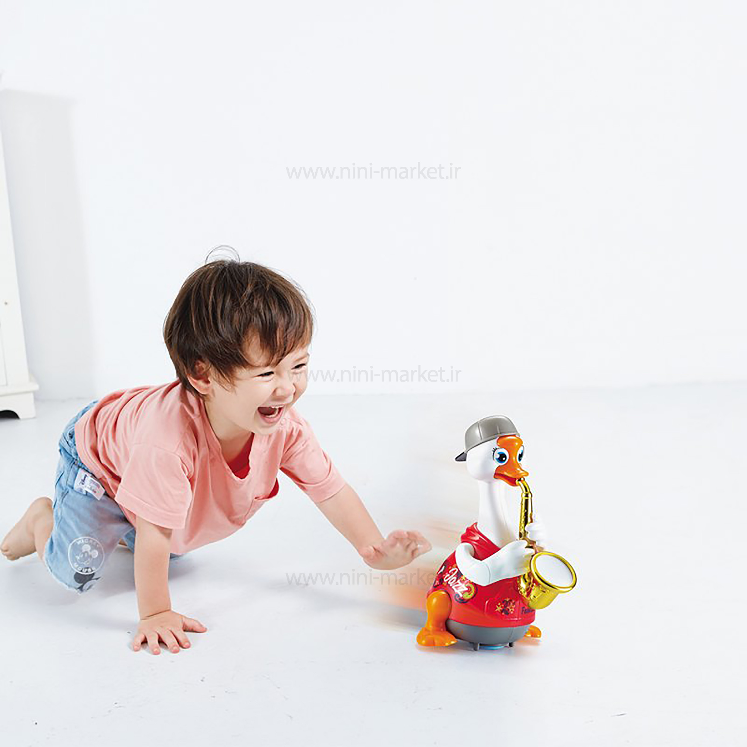 ویژگی اردک رقاص ساکسیفون رنگ قرمز هولی تویز Hulie toys