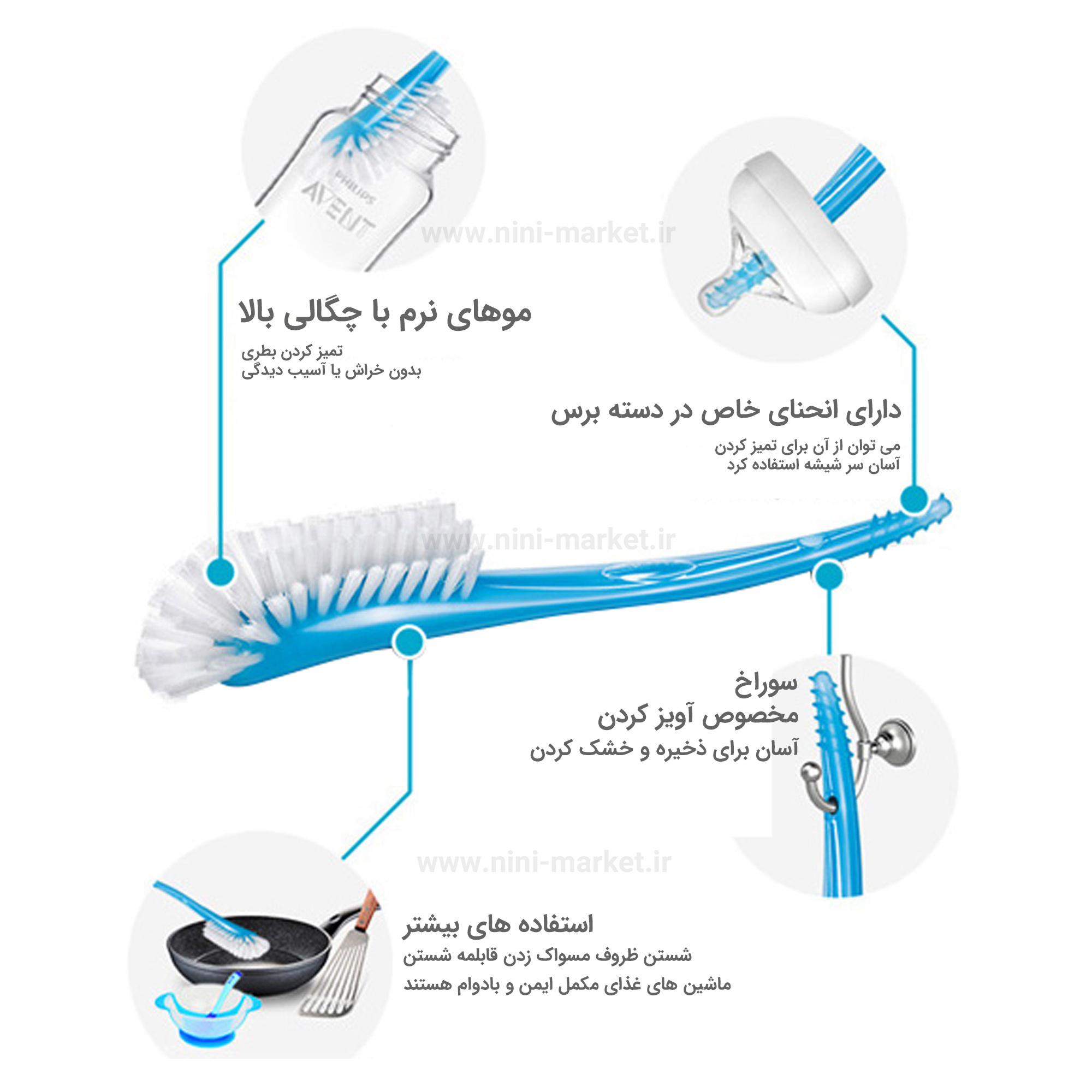 ویژگی و کارایی برس شیشه شور بدون درب برند اونت 