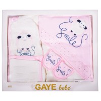 سرویس حوله 5 تکه طرح گوسفند صورتی گایه به به  Gaye Bebe