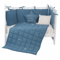 ست روتختي 8 تيکه طرح مرغابي پارچه موسلين رنگ سرمه اي ايسيز Isiz