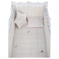 ست روتختی 8 تيکه طرح مرغابی پارچه موسلين رنگ کرم ايسيز Isiz