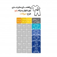 بلوز شلوار پسرانه طرح حیوانات رنگ زرد سرمه ای پاپو Papo