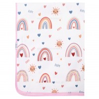 زیرانداز تعویض طرح رنگین کمان رنگ صورتی سایز ایسیز