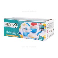 سرویس قابلمه 4 پارچه کرم مدل دیاکو عروس Aroos
