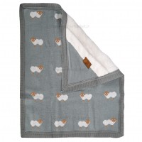 پتو بافت کلاه دار طرح ماشین رنگ طوسی لیزا lisa