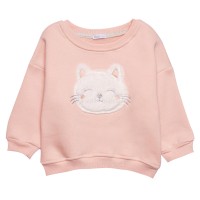 بلوز شلوار دخترانه طرح گربه رنگ صورتی پاپو Papo