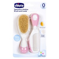 ست شانه برس رنگ صورتی چیکو Chicco