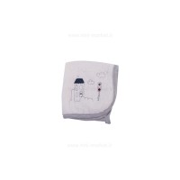 ست 5 تکه حوله نوزادی پاپو papo طرح ماشین رنگ سفید-طوسی