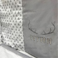 سرویس روتختی 7 تکه طرح گوزن رنگ طوسی لیزا Lisa