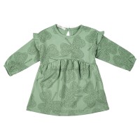پیراهن دخترانه طرح برگ رنگ سبز رابو Raboo