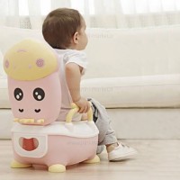 لگن آموزشی طرح گاو شاخدار رنگ صورتی برند خارجی