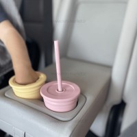 لیوان دو کاره سلیکونی رنگ آبی فیروزه ای مینیک اوی اوی Minik Oioi