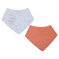 پیشبند دو عددی نخی طرح love رنگ طوسی نارنجی Bibaby