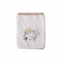 سرویس حوله 5 تیکه طرح خرس و جوجه رنگ کرمی مادرکر