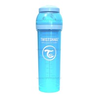 شیشه شیر طلقی ضدنفخ 330 میل آبی تویست شیک Twistshake