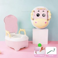 لگن آموزشی طرح گاو شاخدار رنگ صورتی برند خارجی