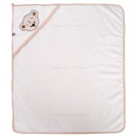 سرویس حوله 5 تیکه طرح خرس و جوجه رنگ کرمی مادرکر