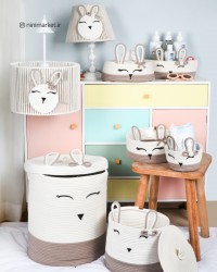 سبد بزرگ اسباب بازی طرح خرگوش رنگ کرم ایسیز Isiz