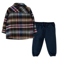 سه تیکه پسرانه طرح جلو دکمه رنگ سرمه ای ایندیگو Indigo