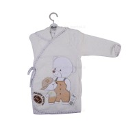 ست 5 تکه حوله نوزادی پاپو papo طرح خرس کلاه دار رنگ کرم