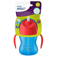 لیوان نی دار دسته دار فیلیپس اونت Philips Avent رنگ آبی 200 میل