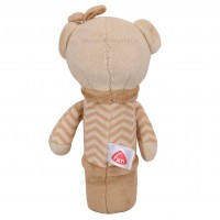 جغجغه سوسیسی طرح خرس دختر رنگ کرمی baby fun