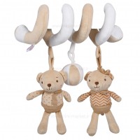 آویز مارپیچ طرح خرس رنگ کرم baby fun