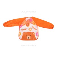 پیشبند آستین دار طرح خرس رنگ نارنجی Baby&me