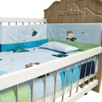 ست روتختی 8 تکه - تکه دوزی طرح پسر بیبی فور لایف Baby4life