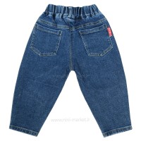 شلوار جین اسپرت طرح میکی موس رنگ آبی تیره