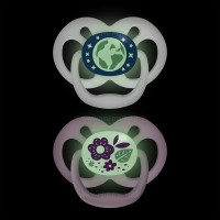 پستانک دو عددی درب دار بادامی نایت 6-18 ماه طرح دار دکتر براون Dr.brown