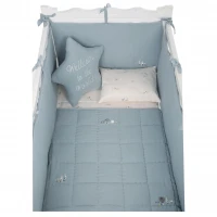 خرید ست روتختي 8 تيکه طرح مرغابي پارچه موسلين رنگ کله غازي ايسيز Isiz