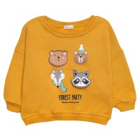 بلوز شلوار پسرانه طرح حیوانات رنگ زرد سرمه ای پاپو Papo
