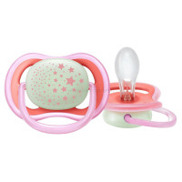 پستانک Ultra Air Night طرح ستاره صورتی 18-6 ماه اونت AVENT (فاقد جعبه)