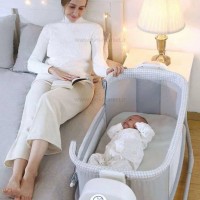 گهواره برقي و تخت کنار مادر رنگ طوسي ماستلا Mastela