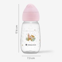 شیشه شیر آنتیکولیک 310 میل طرح ببر رنگ صورتی کیکابو Kikkaboo