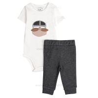 سه تکه پسرانه طرح وایکینگ رنگ کرم نیلی nili