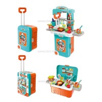 ست اسباب بازی آشپزخانه چمدانی آبی نارنجی کد 956-008 برند Xiong Cheng