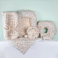 قنداق سوئیسی طرح برگ رنگ کرم ای‌سیز Isiz