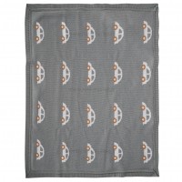 پتو بافت کلاه دار طرح ماشین رنگ طوسی لیزا lisa