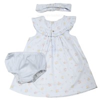 پیراهن مجلسی طرح گل ریز رنگ آبی ایندیگو indigo