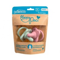 پستانک دو عددی سیلیکونی صورتی و سبز دکتر بروان Dr.brown