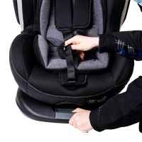صندلی ماشین بی بی فور لایف baby4life مدل ایزو فیکس دار تاج دار رنگ مشکی،طوسی