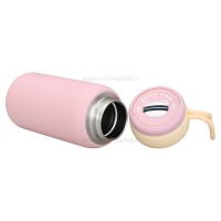 فلاسک آب 380 ميل رنگ صورتی لیودو Liuduo