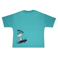 تیشرت شورت پسرانه طرح اسنوپی رنگ سبز رابو Raboo