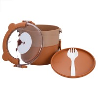 ظرف غذا خرس دو طبقه رنگ قهوه ای خارجی