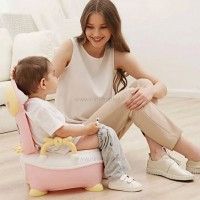 لگن آموزشی طرح گاو شاخدار رنگ صورتی برند خارجی