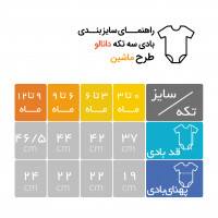 ست سه تکه طرح ماشین رنگ سفید_آبی برند دانالو