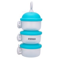 انباری غذا 3 عددی مدل حیوانات رنگ سبزآبی رووکو Rovco